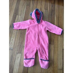 Columbia Pink Western Barlow Bunting Zip Hood Bear Ears Size 6-12